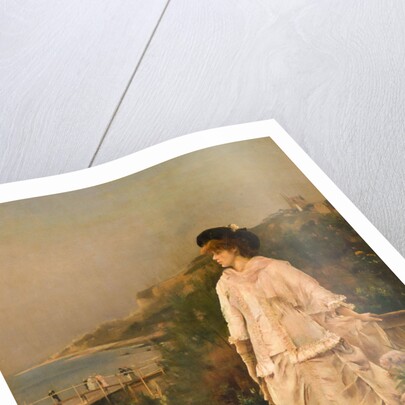 Woman on a terrace by the sea, 1882 by Anonymous