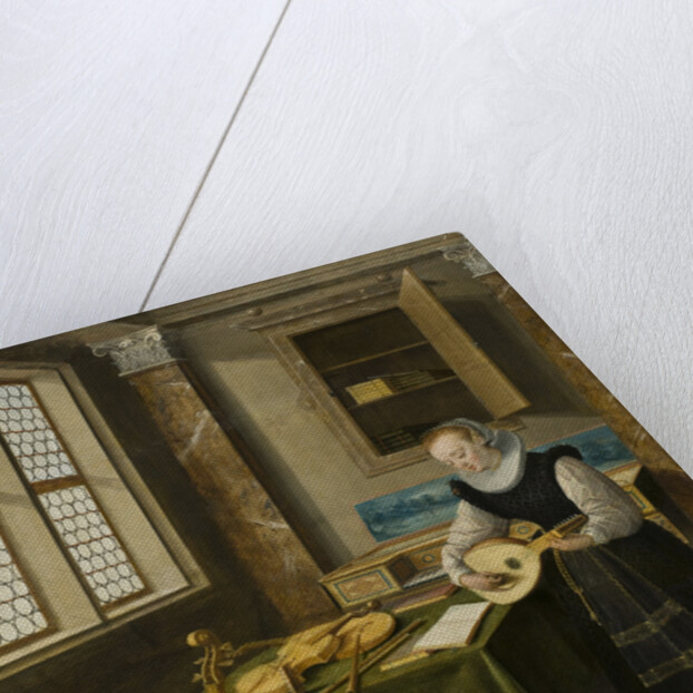 Lady Playing the Lute by Anonymous