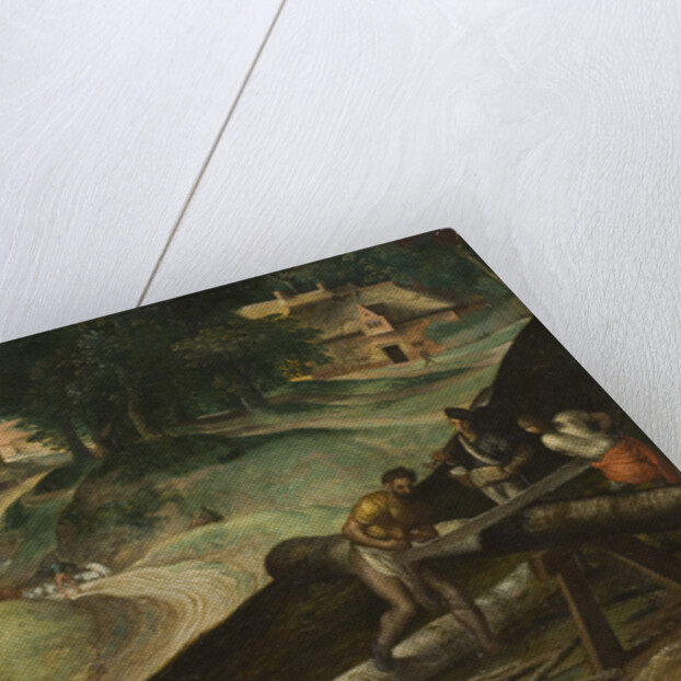 Landscape with Men Sawing Timber, 1570s by Anonymous