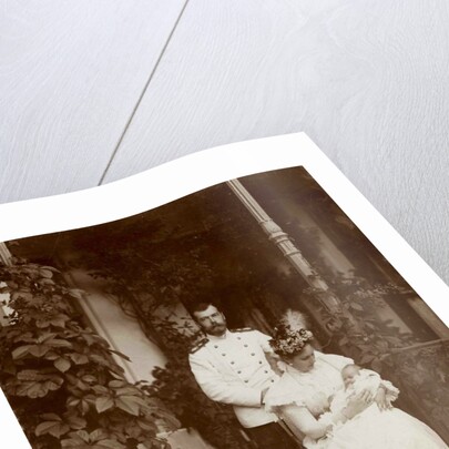 Tsar Nicholas II and Empress Alexandra Fyodorovna with their second daughter, Grand Duchess Tatyana, by Anonymous