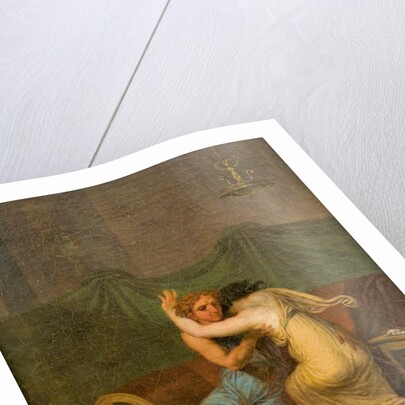 Catullus and Lesbia, who in his arms seek solace for the death of her sparrow, 1809 by Anonymous