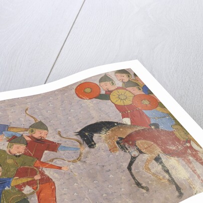 Battle between the Khwarezmian army and the Mongols. Miniature from Jami al-tawarikh (Universal His by Anonymous