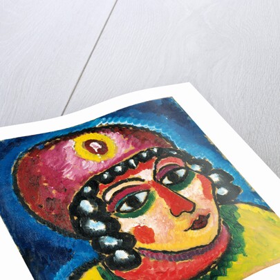 Girls Head with Red Turban and Yellow Clasp (Barbarian Princess), c. 1912 by Anonymous