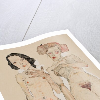 Two Naked Girls with Black Stockings, 1910 by Anonymous