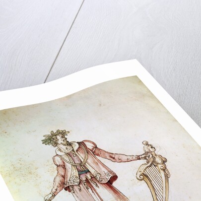 Portrait of Jacopo Peri. Costume design of Arion in the 5th Intermedio of La Pellegrina, by Anonymous