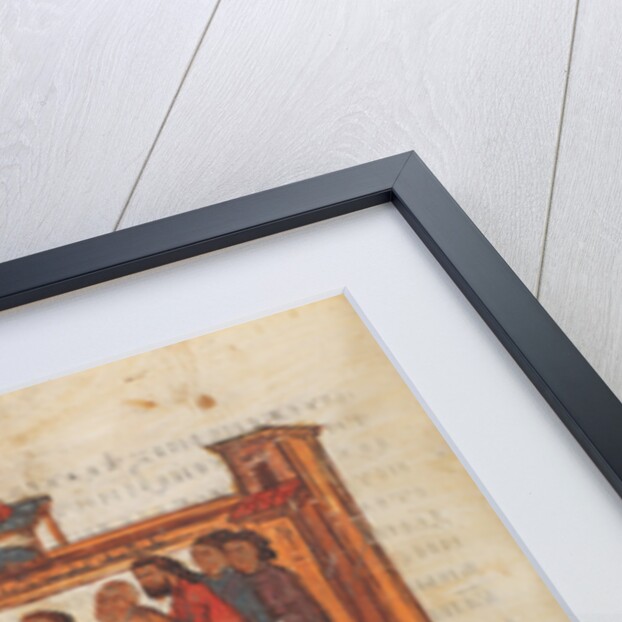 Emperor Theophilos kisses a Christ icon on an encolpion. The Triumph of Orthodoxy (Miniature of Mana by Anonymous