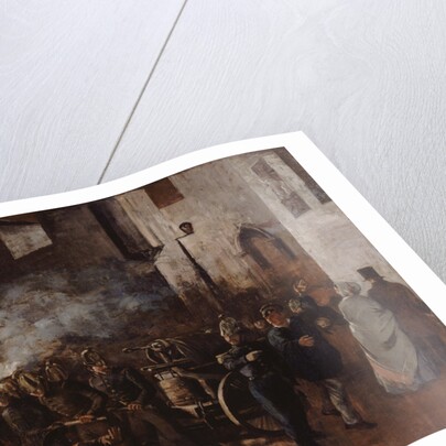 Firemen running to a blaze, 1851 by Anonymous