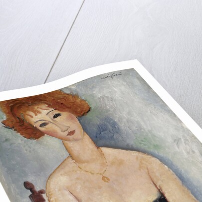 Red-headed Woman wearing a Pendant, 1918 by Anonymous