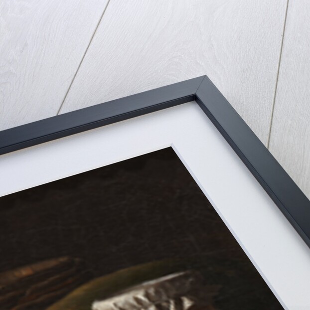 Still life with apples, strawberries, watermelon, box of sweets, jar of honey and barrel, Mid of the by Anonymous