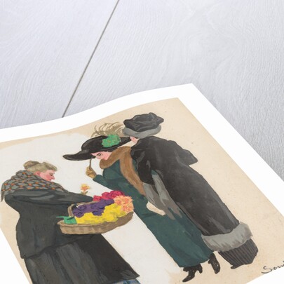 A Flower Seller, 1900s-1910s by Anonymous