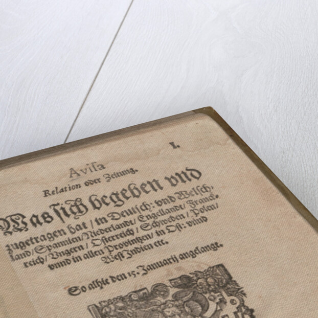 Aviso. Relation oder Zeitung. Title page of the first edition, 1609 by Anonymous