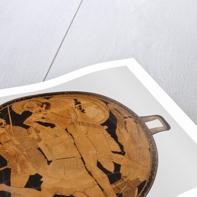 Cup with Achilles slaying Penthesilea. Red-figure pottery, ca 470-460 BC by Anonymous