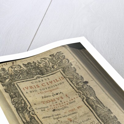 Justinianus Corpus Iuris Civilis (Body of Civil Law). Frontispiece, 1625 by Anonymous