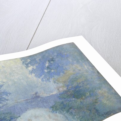 Landscape of blue hues, by Anonymous