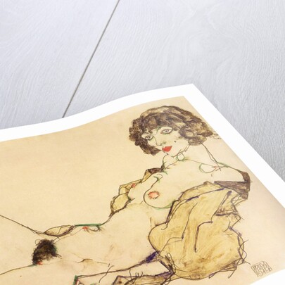 Lying nude with green stockings, 1917 by Anonymous