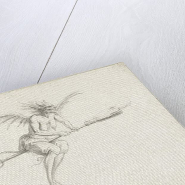 Monstrous witch on a broom, Mid of 17th cen by Anonymous