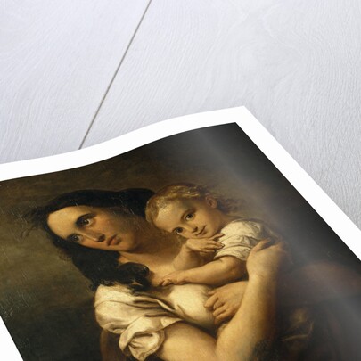 Portrait of the composer Fanny Hensel née Mendelssohn with Son Sebastian, 1833-1834 by Anonymous