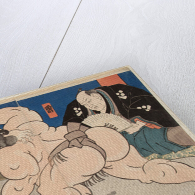 Wrestling match Koyanagi vs Kuroiwa, 1850 by Anonymous