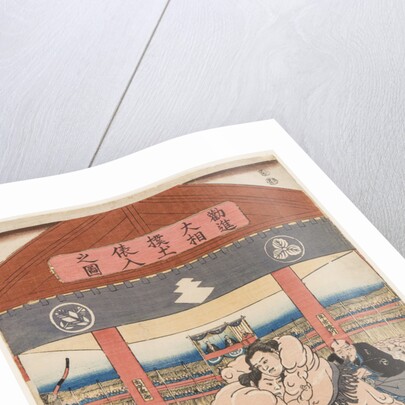 Wrestling match Koyonagi vs Kaganiiva, 1850s by Anonymous