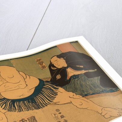 Wrestling match Tagasugo vs Ayusegawa, 1866 by Anonymous