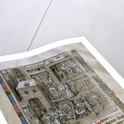 Market scene and Presentation of the book to Philip the Good by Anonymous