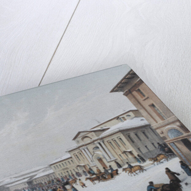 Okhotny Ryad Street (Hunting Row) and the Assembly of the Nobility House in Moscow, 1840s by Anonymous