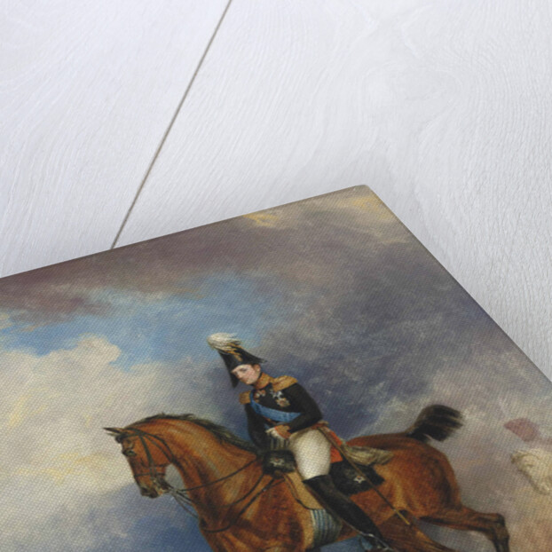 Portrait of Grand Duke Nikolai Pavlovich on horseback, 1822 by Anonymous