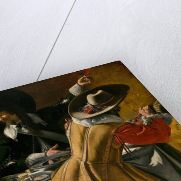 The Three Musketeers sitting at a table, c.1630 by Anonymous