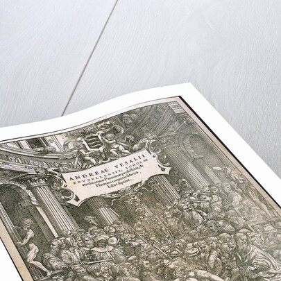 Title page from De humani corporis fabrica by Andreas Vesalius, ca 1543 by Anonymous