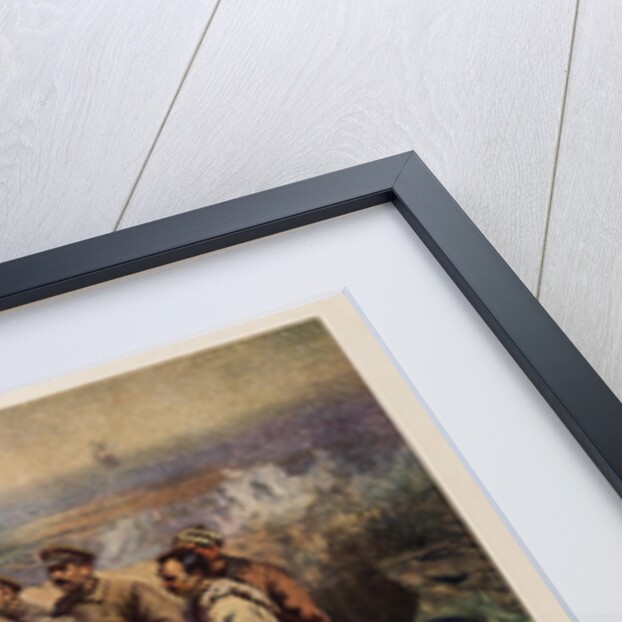 Stalin, Voroshilov and Shchadenko in the trenches of Tsaritsyn, 1934 by Anonymous