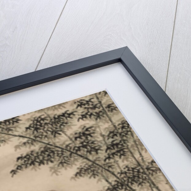 Reading monk in a bamboo forest by Anonymous