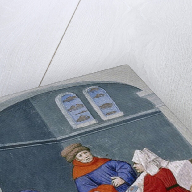 The meal. Miniature from The Decameron by Giovanni Boccaccio, 1432 by Anonymous