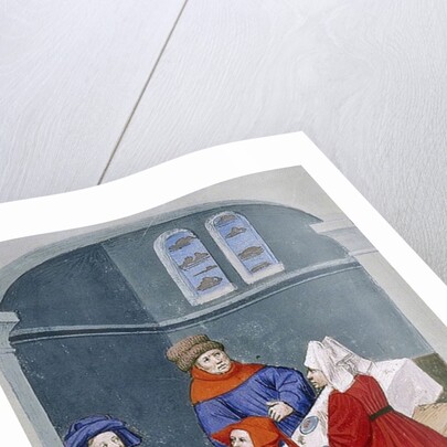 The meal. Miniature from The Decameron by Giovanni Boccaccio, 1432 by Anonymous