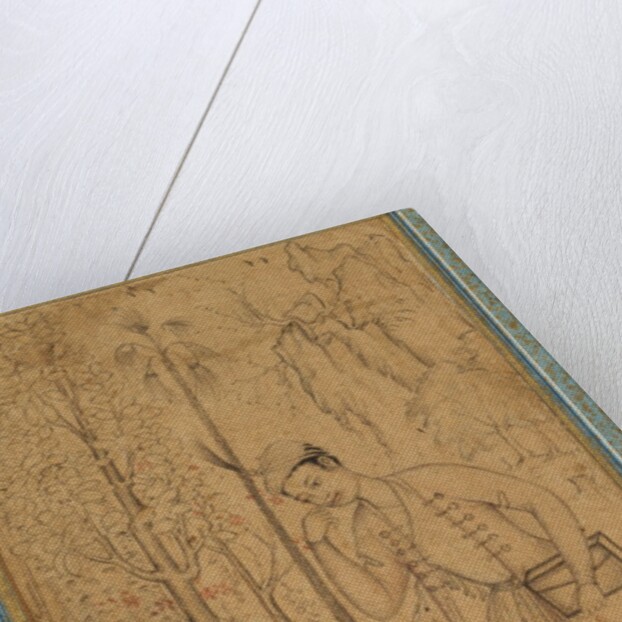 A Holy Man Prostrating Himself Before a Learned Prince, c. 1585; border added probably 1700s by Manohar and Basavana (attributed to)