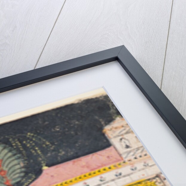 A page from a Ramayana: A night scene of Rama, Lakshman and Sita before the rishi…, c. 1650 by Unknown