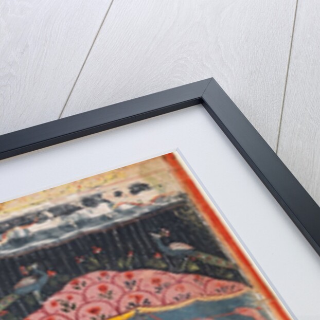 A page from the Bhagavata Purana: Indra sends a torrent of rain; Krishna lifts Mt. Govardhana, 1686 by Unknown