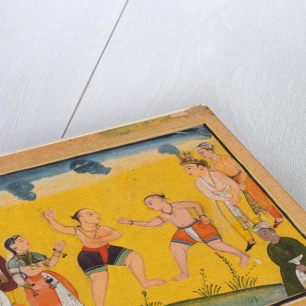 A page from the Mahabharata: Bhima fighting with Jayadratha, c. 1615 by Unknown