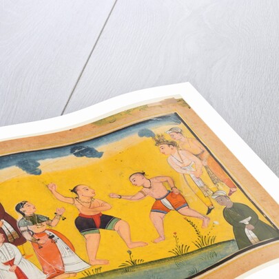 A page from the Mahabharata: Bhima fighting with Jayadratha, c. 1615 by Unknown