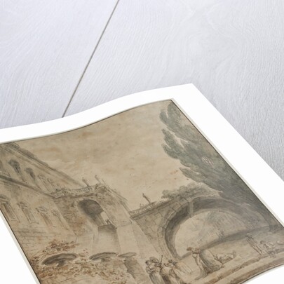 A Palace with an Arched Bridge, 1760 by Hubert Robert