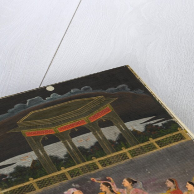 A prince celebrating Holi with palace women on a terrace at night, c. 1760 by Unknown