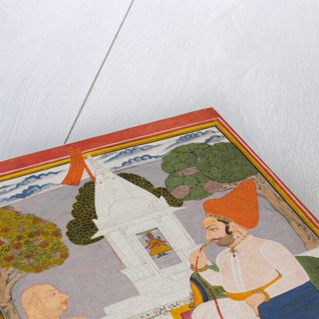 A Rathor Noble Visiting a Digambara holy man at a Vishnu Shrine, probably Baba Atmaram, c. 1760 by Unknown