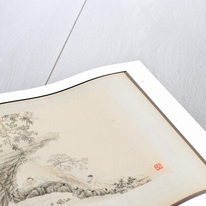 Album of Landscape Paintings Illustrating Old Poems: A Man Lies under a Rocky Overhang?, 1700s by Hua Yan