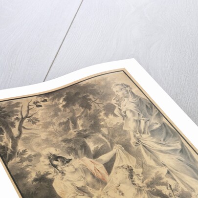 Allegorical Scene: Couple before a Statue, 1700s by F. Müller