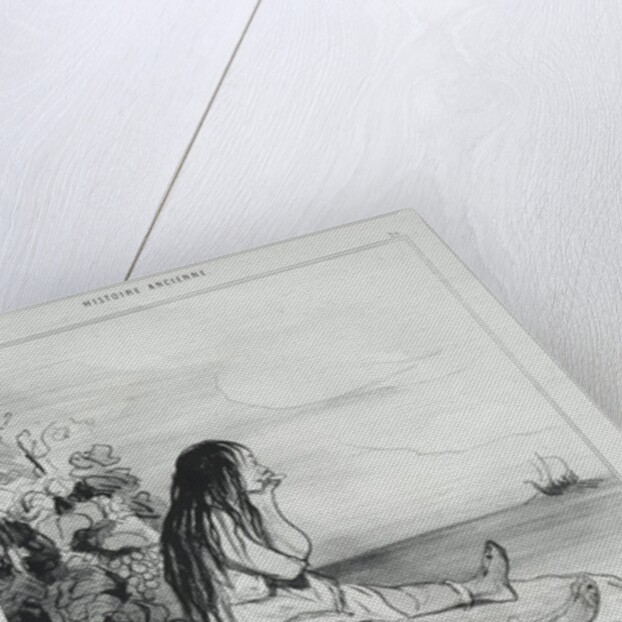 Ancient History, plate 24: The Abandonment of Ariadne, 4 September 1842 by Honoré Daumier; Aubert