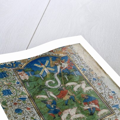 Annunciation to the Shepherds: Leaf from a Book of Hours, c. 1420-1430 by Henri d'Orquevaulx; Workshop