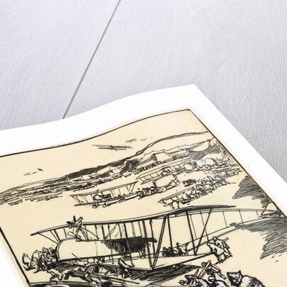 Avions reposant sur le terrain, 1914 by Auguste Louis Lepère