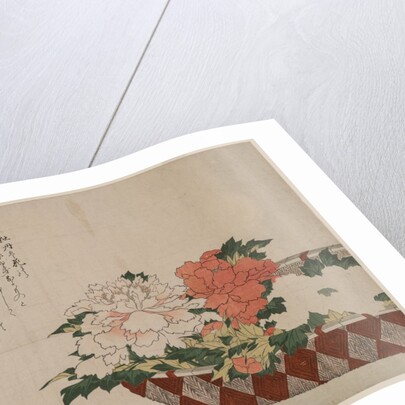 Basket of Peonies, 1810 or 1814 by Katsushika Hokusai
