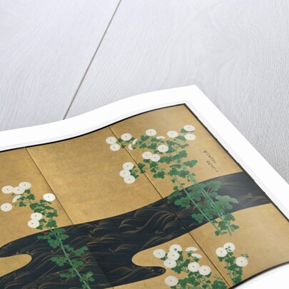 Chrysanthemums by a Stream, late 1700s-early 1800s by Ogata Korin (follower of)