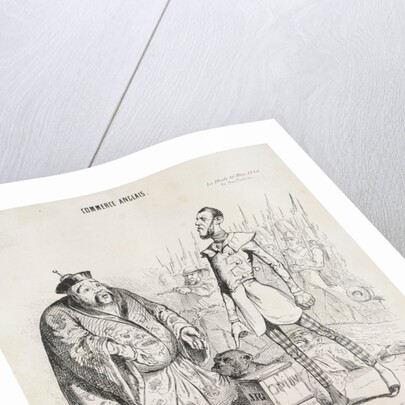 Commerce anglais. Yé vo dis quil faut, que vo achte ce poisonne to d'suite…, 1840 by Jean-Jacques Grandville