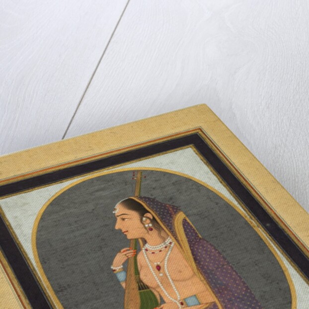 Court lady singing and playing the vina, c. 1760 by Muhammad Rizavi Hindi (attributed to)
